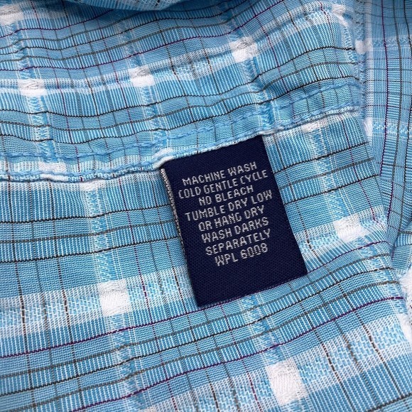 Panhandle Select Mens Long Sleeve Button‎ Up Shirt Blue Check Size  XL - Picture 6 of 6